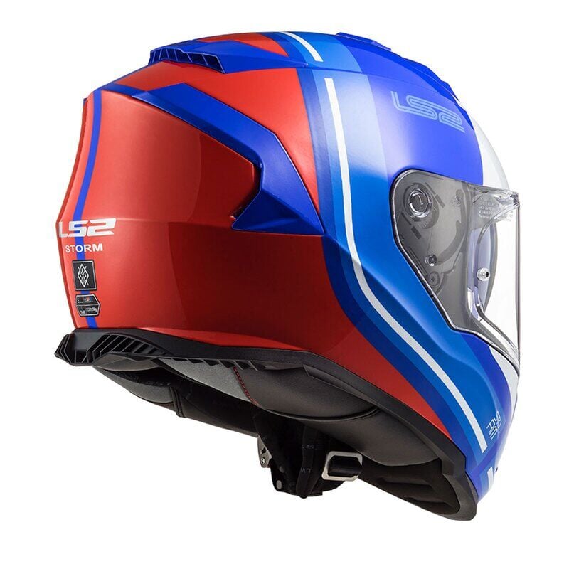 LS2 STORM 2 SLANT MAVİ-KIRMIZI KASK
