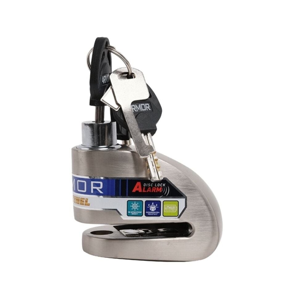 Armor 614 MVA 14 mm Paslanmaz Çelik Alarmlı Disk Kilidi