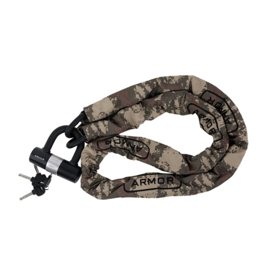 Armor Military Serisi Dövme Çelik Zincir Kilit (14mmx1.8mt) + U Bar Kilit